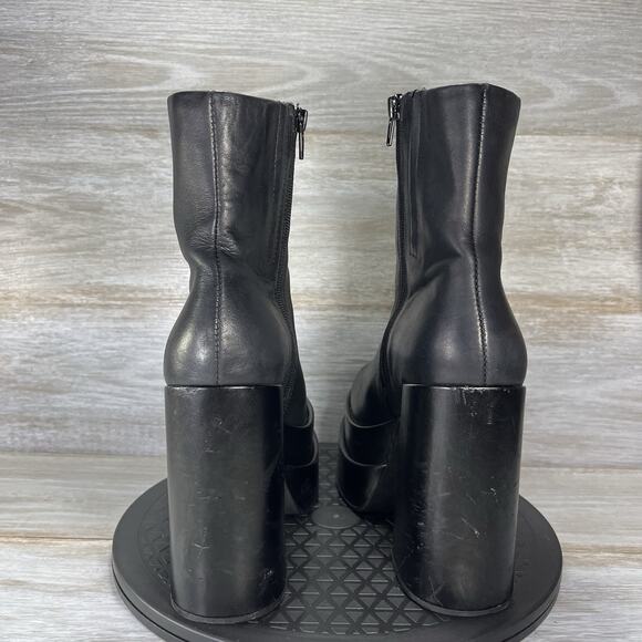 Steve Madden Women’s Cobra Y2K Platform Heeled Black Leather Boots Size 8 - Picture 5 of 10